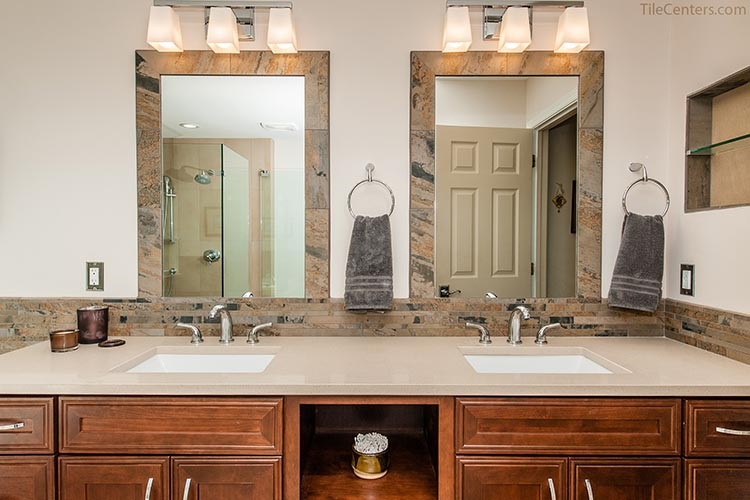 Double Sink Vanity with Surround Tile