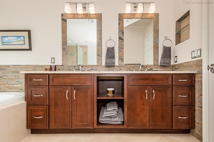 Customized Dark Brown Bathroom Vanity