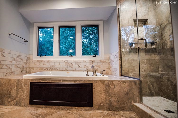 Bathtub and shower combination in bathroom remodeling - Gaithersburg, MD 20882