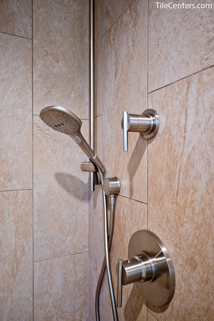 Shower fixture installation in bathroom remodeling - Potomac, MD 20854