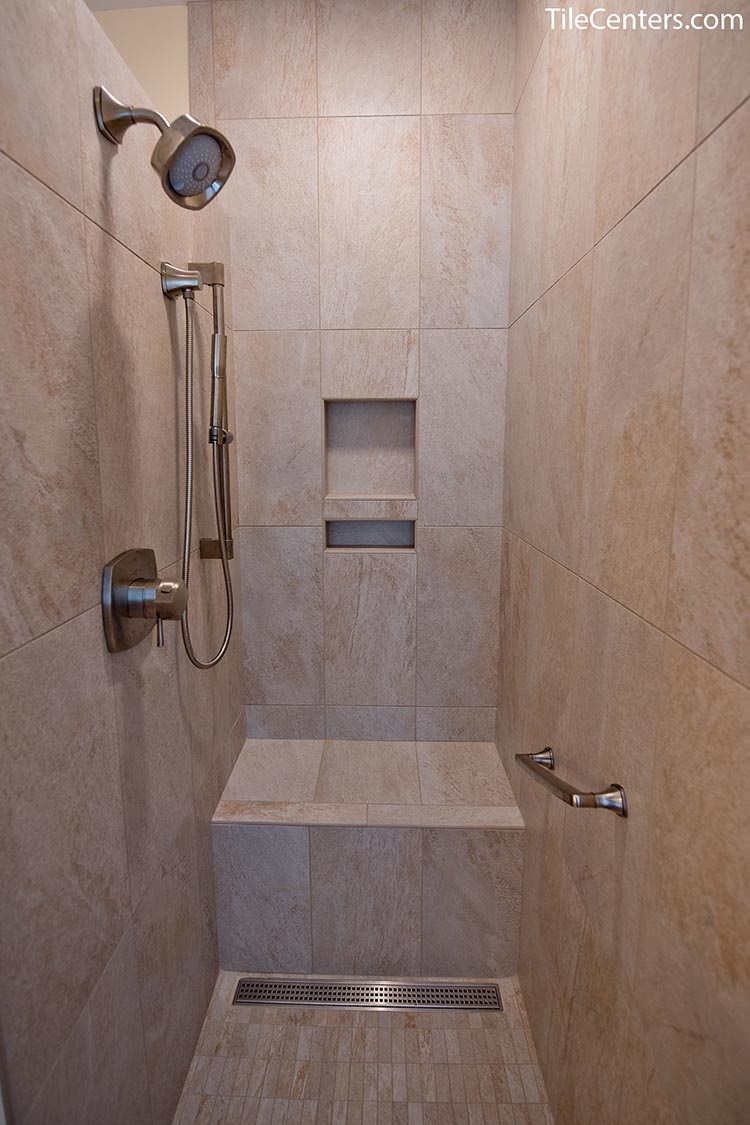 Practical bathroom shower with bench - Frederick, MD 21704