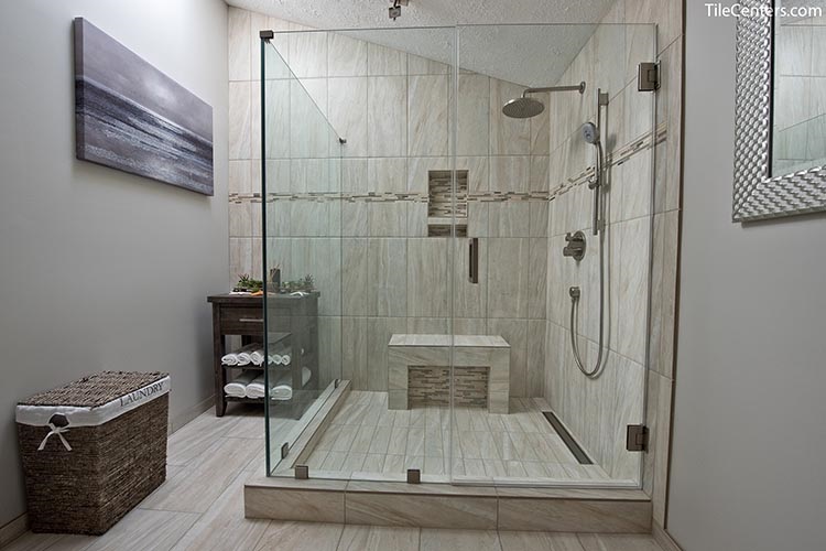 Glass Shower with Seat