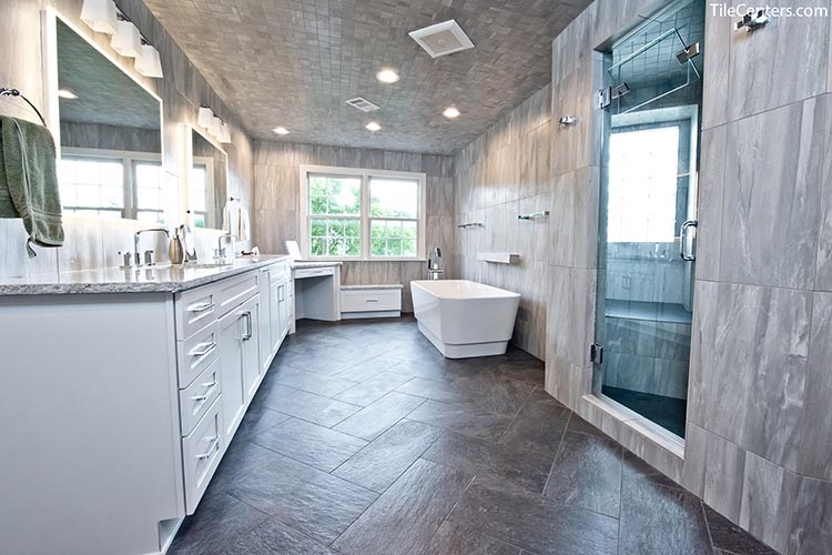 Grey Modern Bathroom Remodel