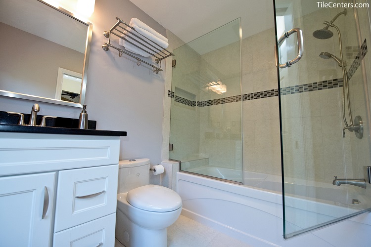 Shower and Tub with Glass Doors