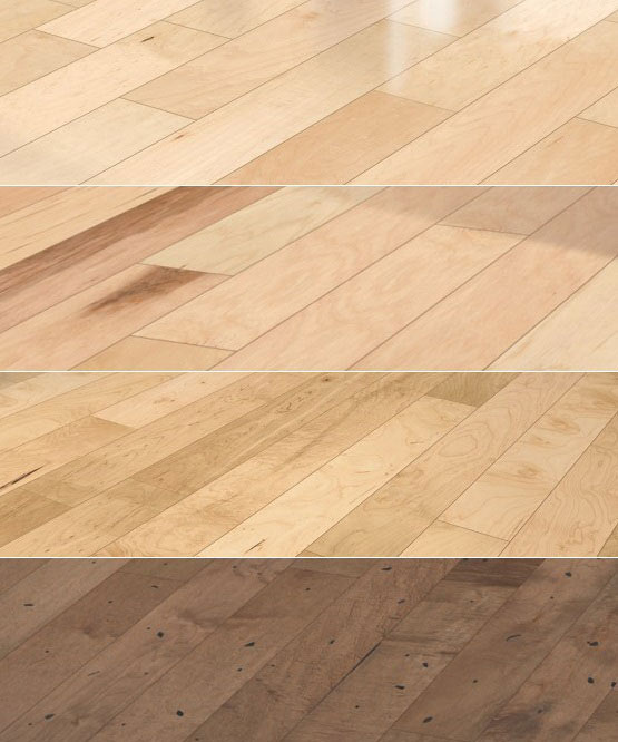 Hardwood floor finishes and texture