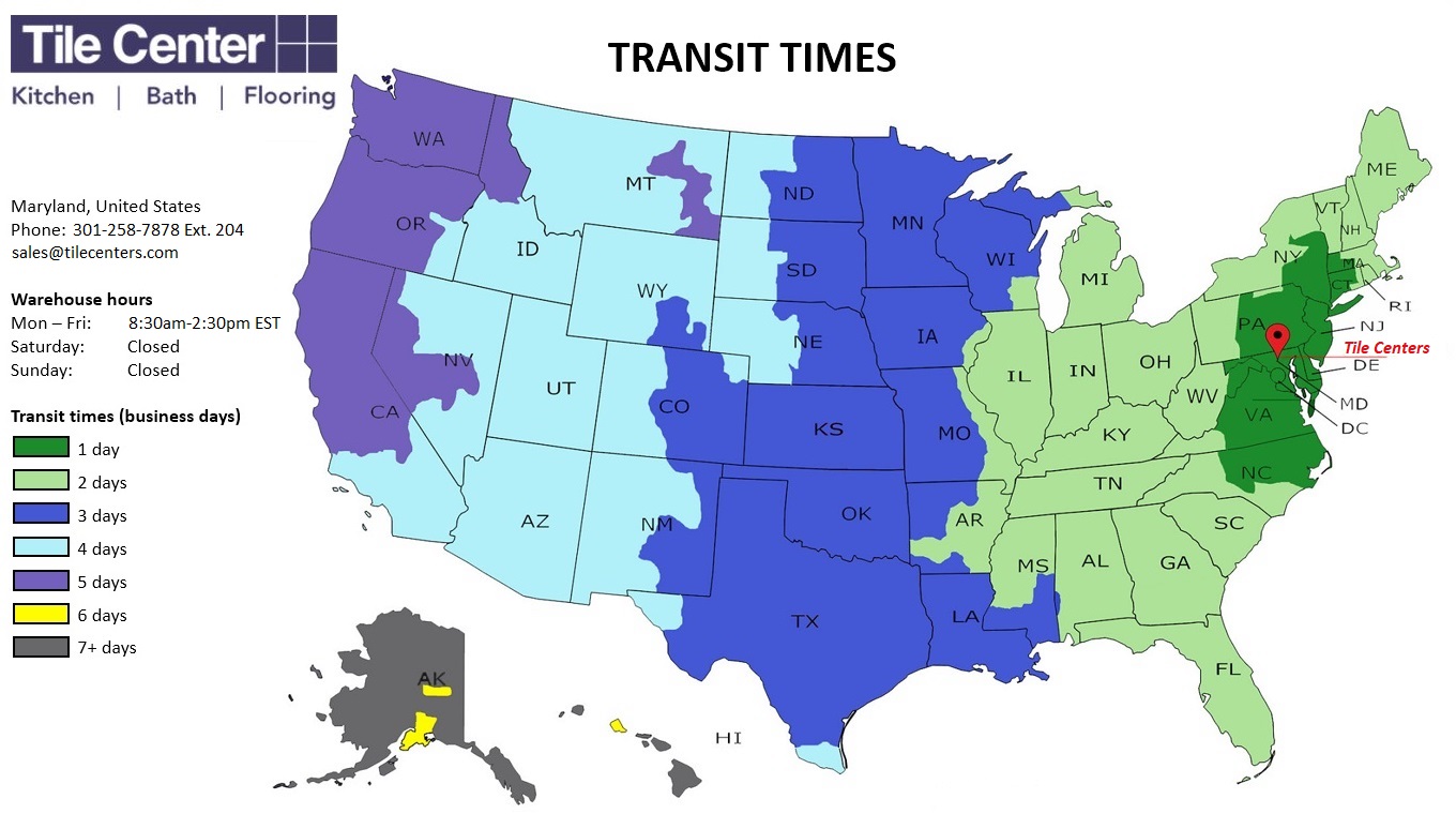 Tile CenterTransit Times