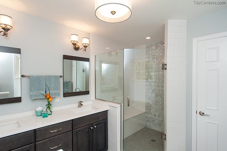 White and Grey Master Bathroom Remodel