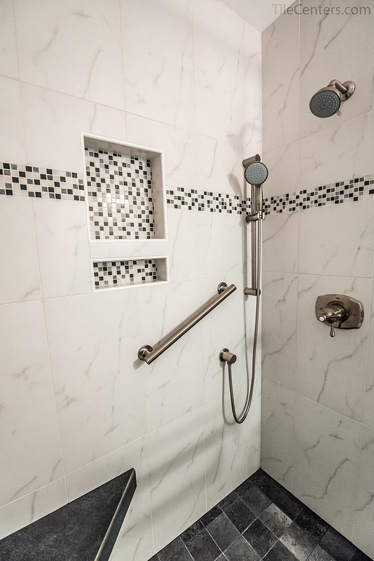 Black and White Tile Shower