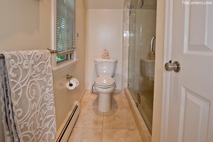 Bathroom Toilet with Glass Shower Door