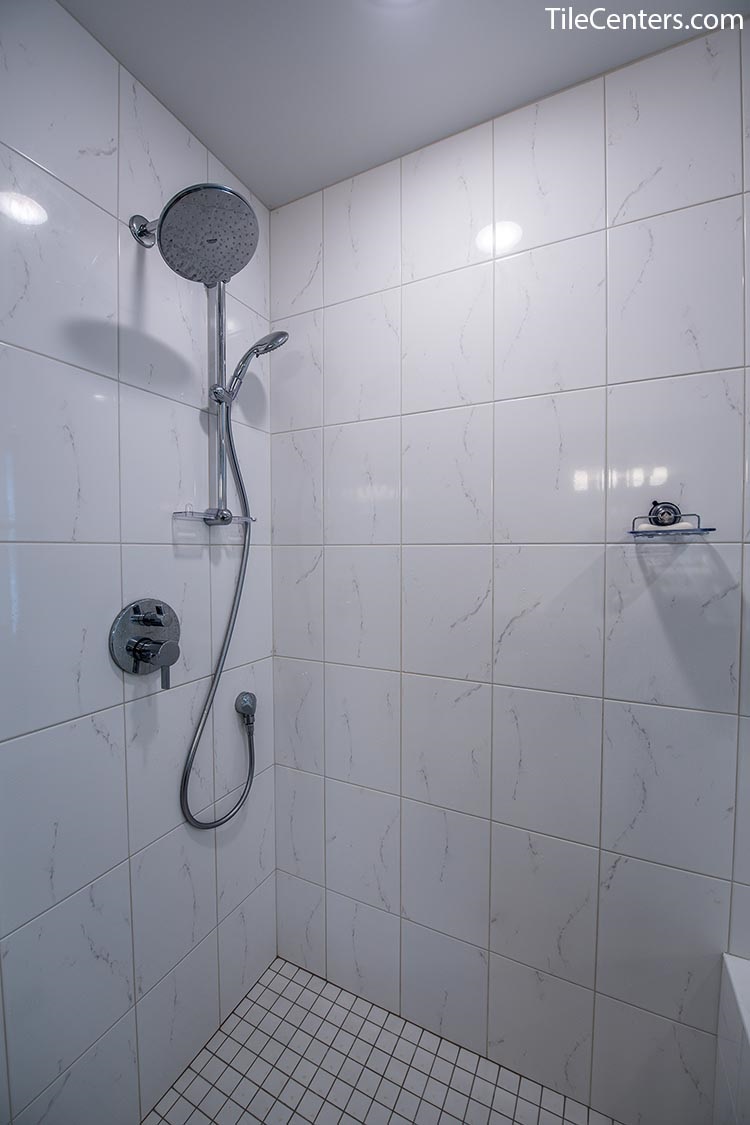 Shower with Villeroy & Boch White Tile