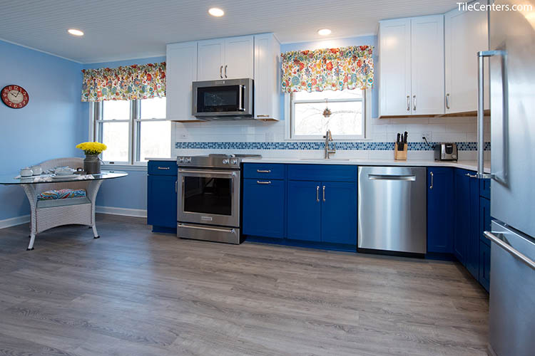 Modern Kitchen Remodel with Blue Accents