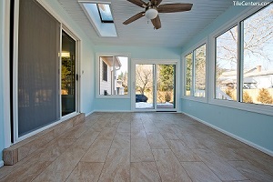 Sunroom tile remodel - Deerlake Ln, Derwood, MD 20855