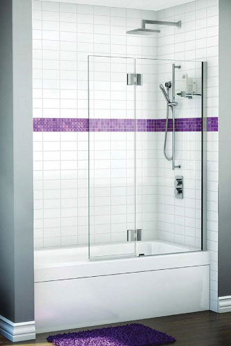 Tile tub surround with sliding door Tile tub surround with sliding door