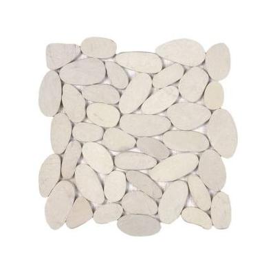 White XL Sliced Matte Pebble Interlocking Mosaic